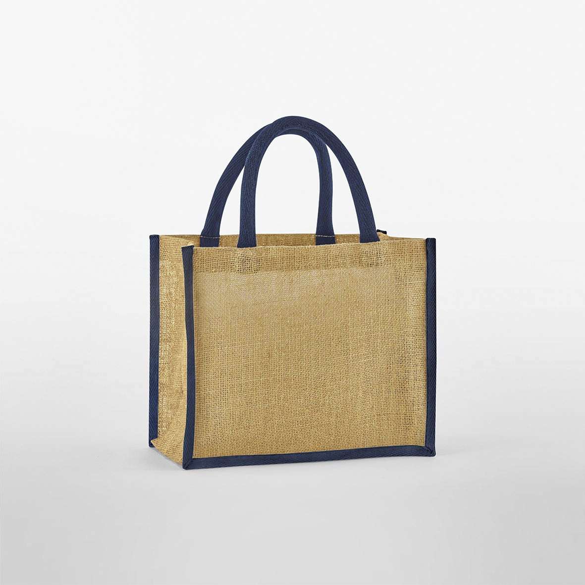Westford Mill Natürliche Jute Midi Tasche, Natural/Black 30 x 30 x 19 cm, WM473