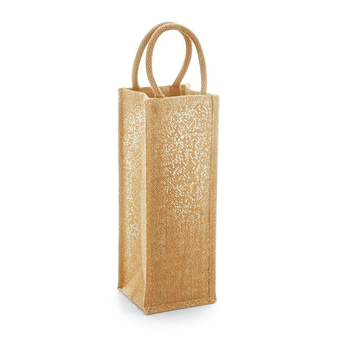 Westford Mill Jute Flaschentasche mit Golddetails, Natural Gold 12 x 35 x 11 cm, WM433
