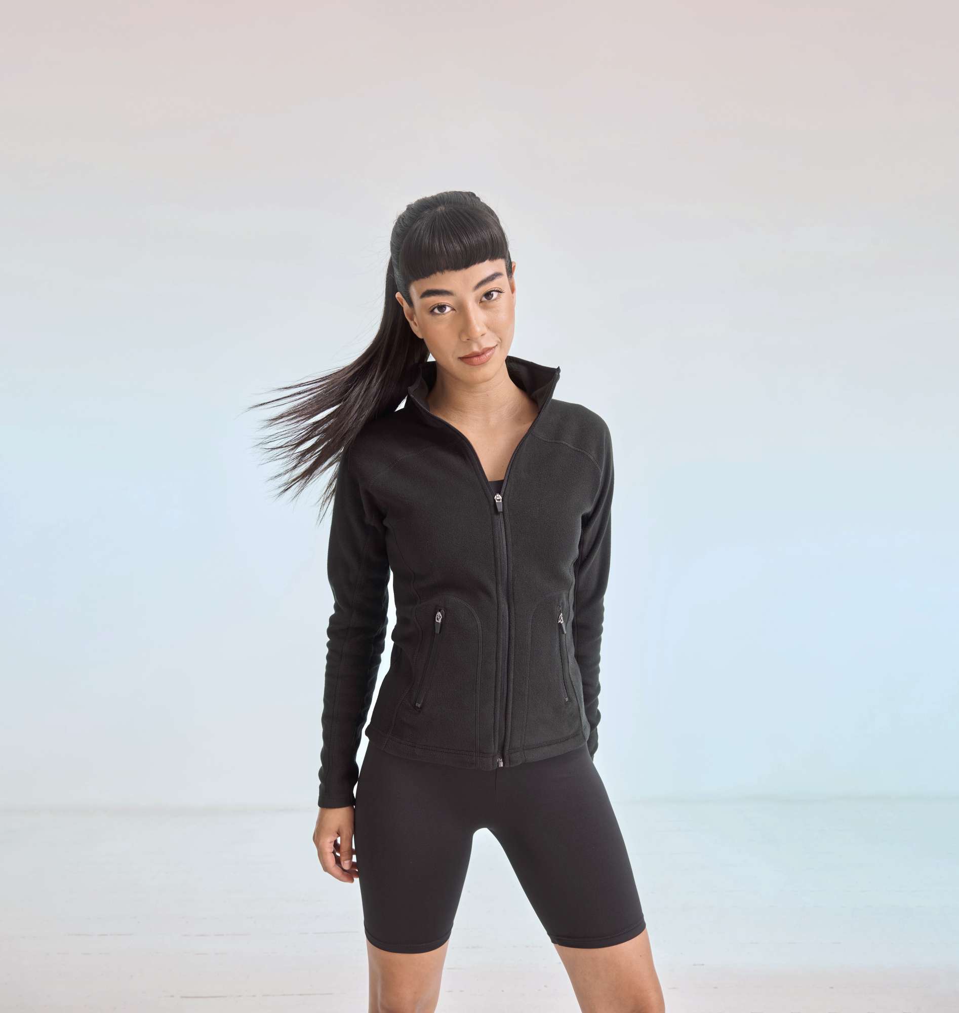 Microfleece Jacke mit Reißverschlusstaschen für Damen