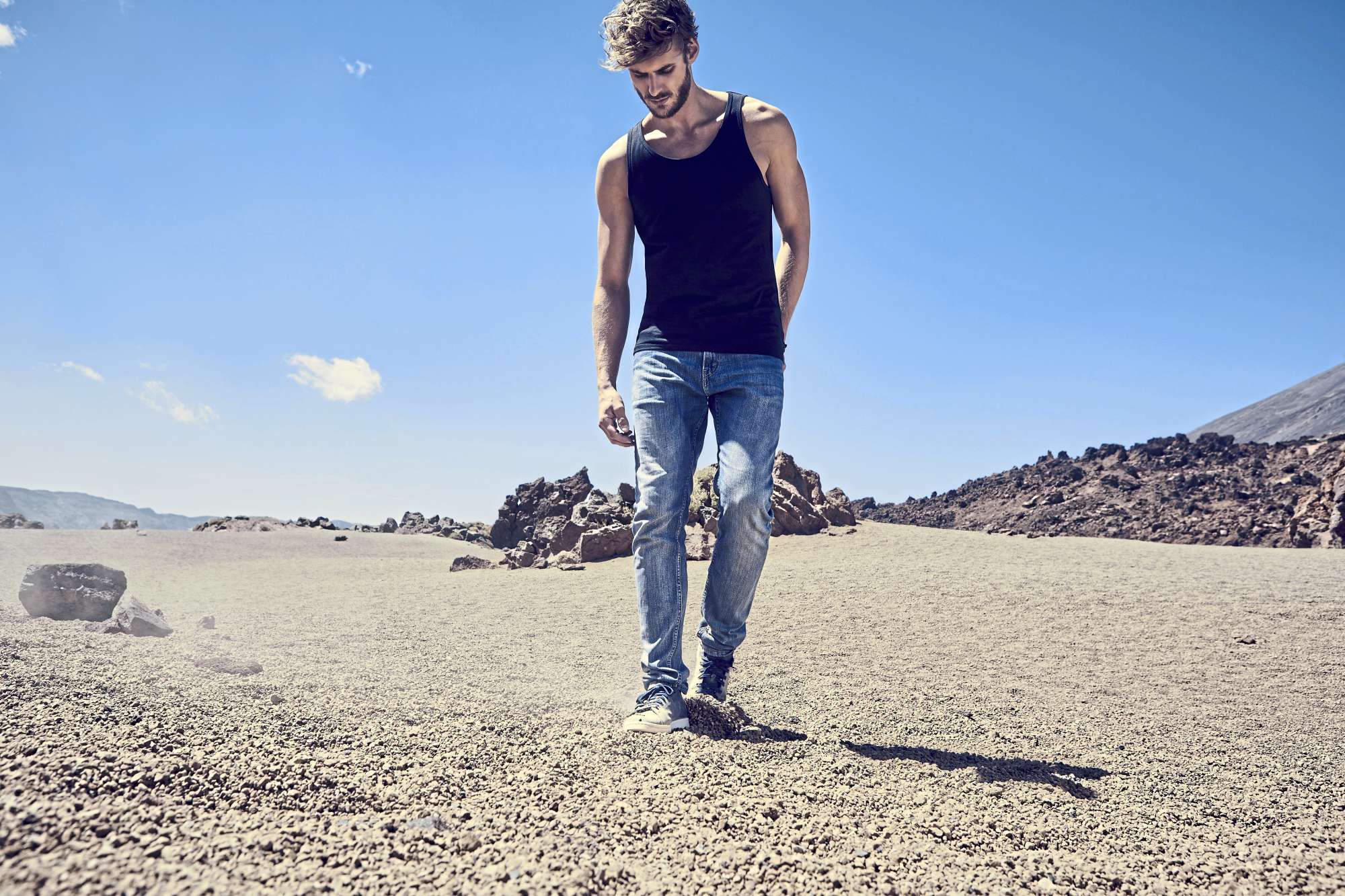 Ärmelloses Herren Tanktop aus Baumwolle
