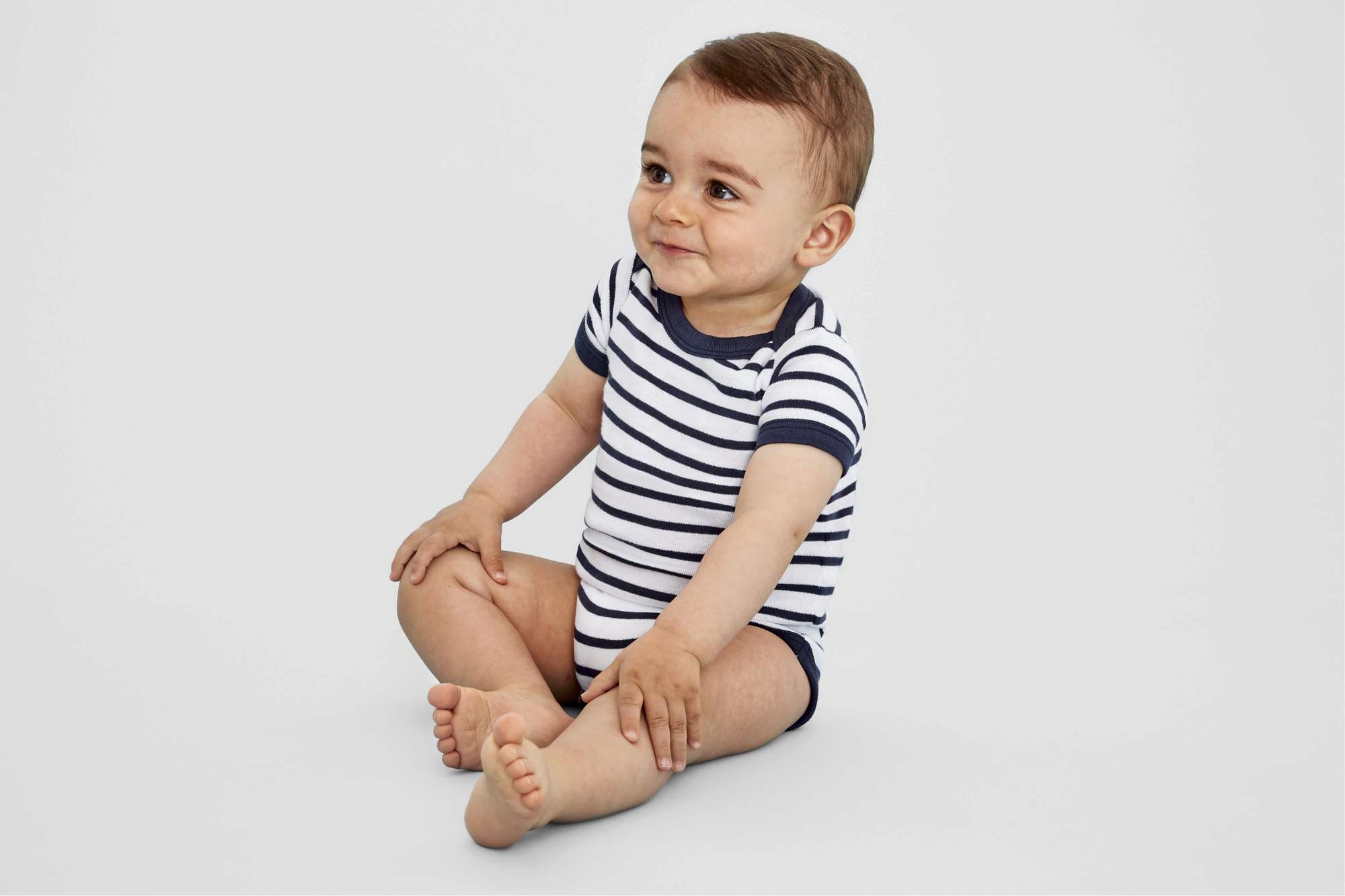 SOL´S Baby Bodysuit Miles mit Streifen, White/Navy 3-6 Monate, L01401