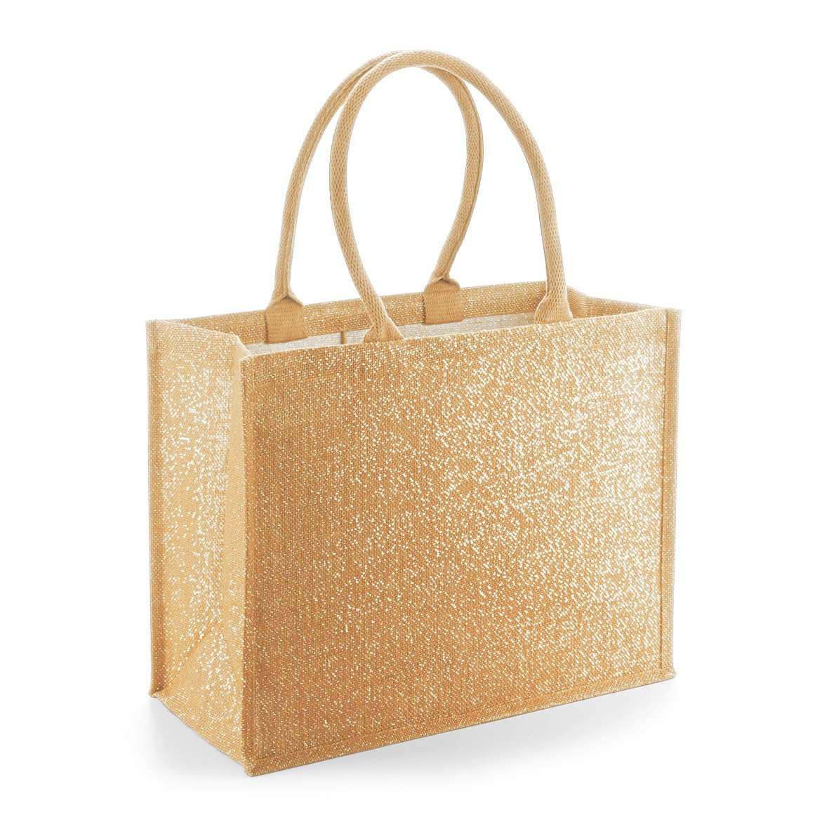 Westford Mill Shimmer Jute Shopper mit Golddetails, Natural Gold 42 x 33 x 19 cm, WM437