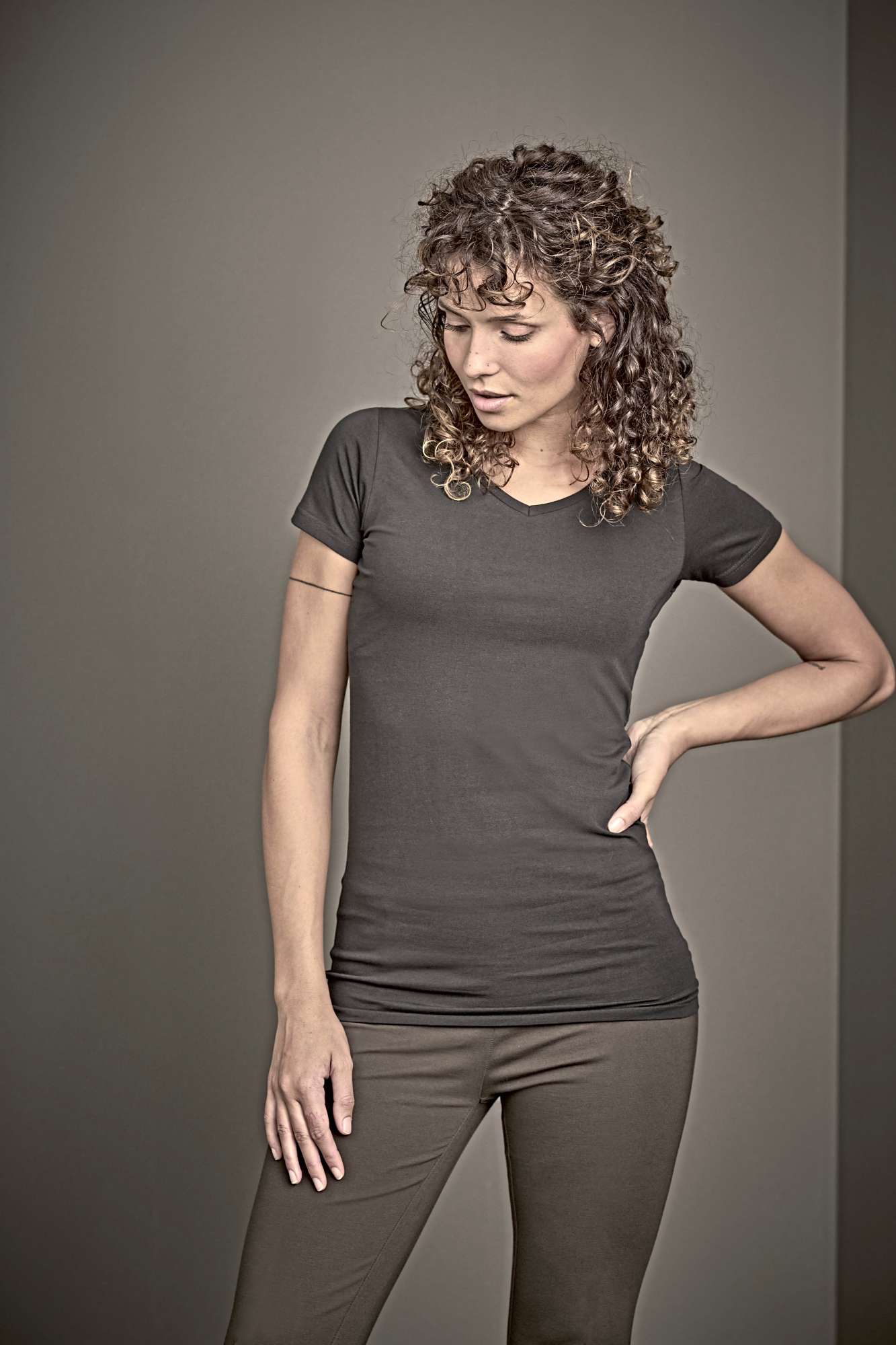 V-Neck T-Shirt Extra Lang für Damen