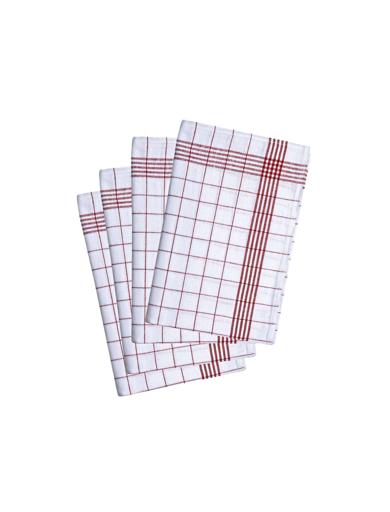 Karlowsky Kariertes Geschirrtuch-Set, 10er Pack, Red (ca. Pantone 186C)/White 50 x 70 cm, KY076