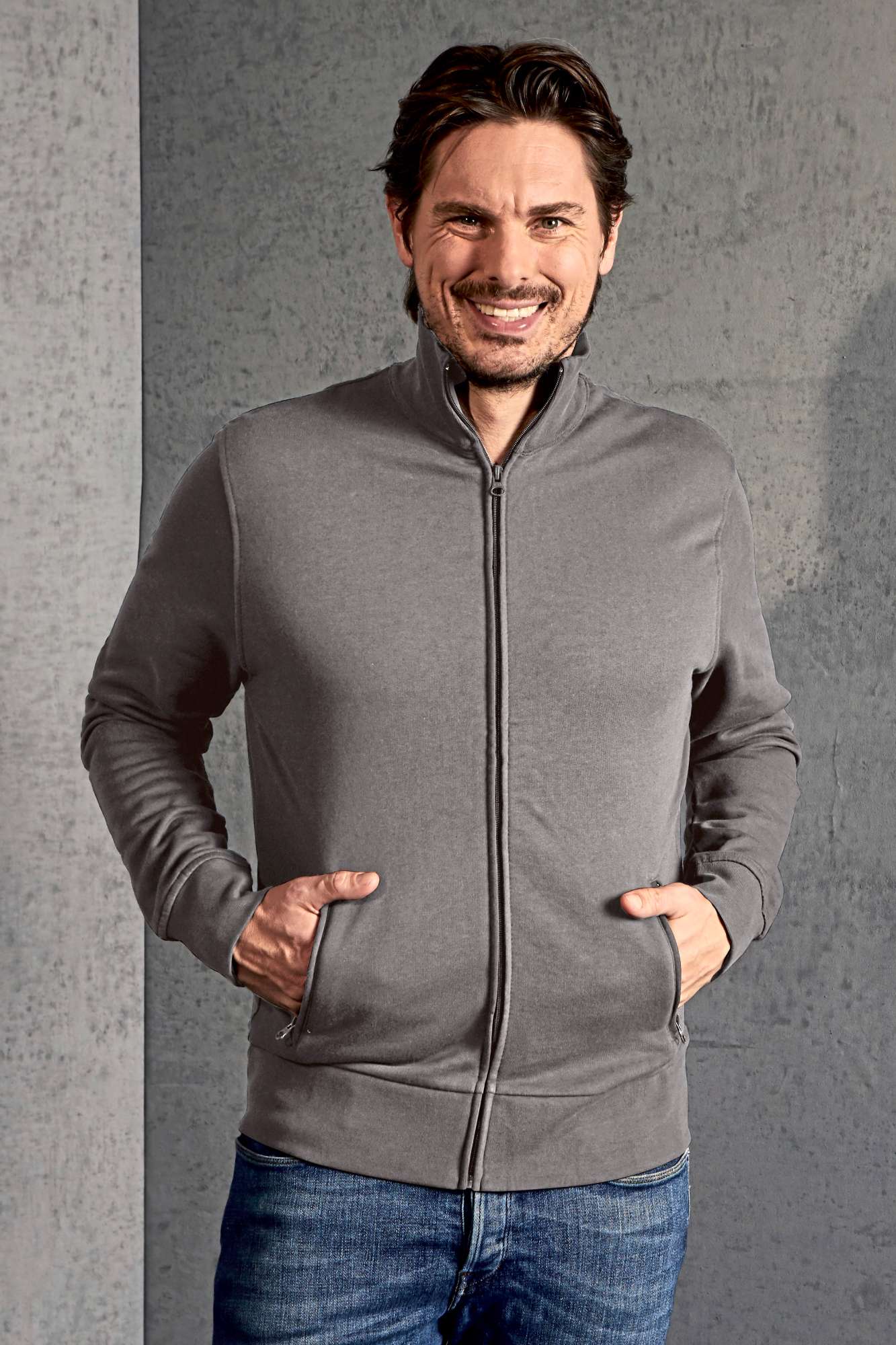 Herrenjacke mit Stehkragen und Reißverschluss