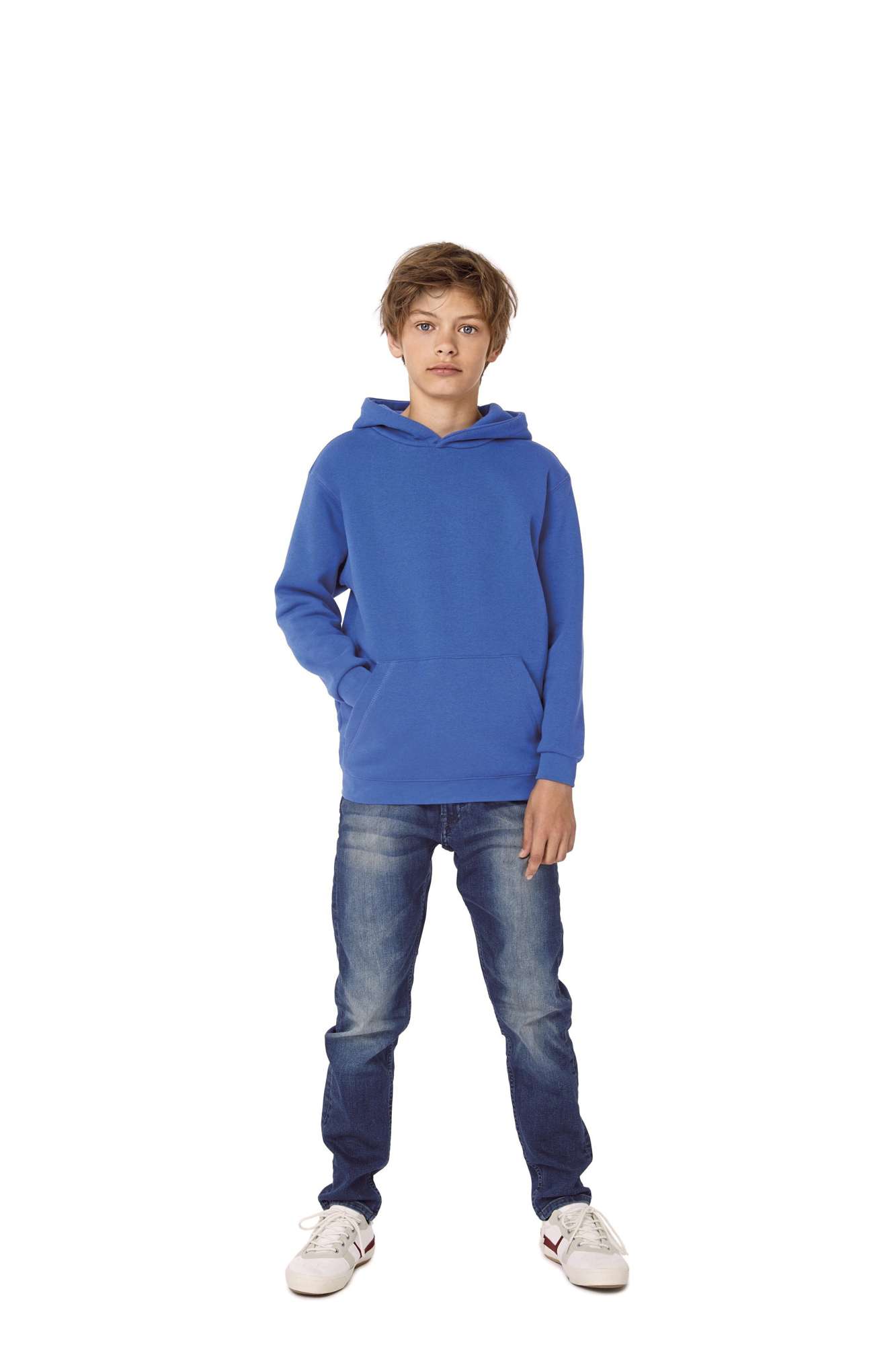 B&C Hoodie mit gefütterter Kapuze für Kinder, Black 3/4 (98/104), BCWK681