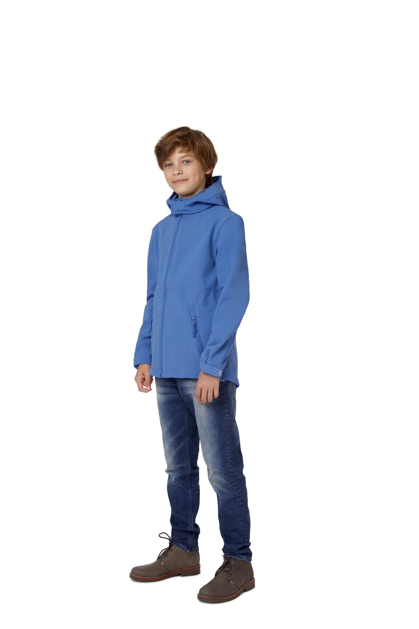 Softshelljacke mit abnehmbarer Kapuze für Kinder