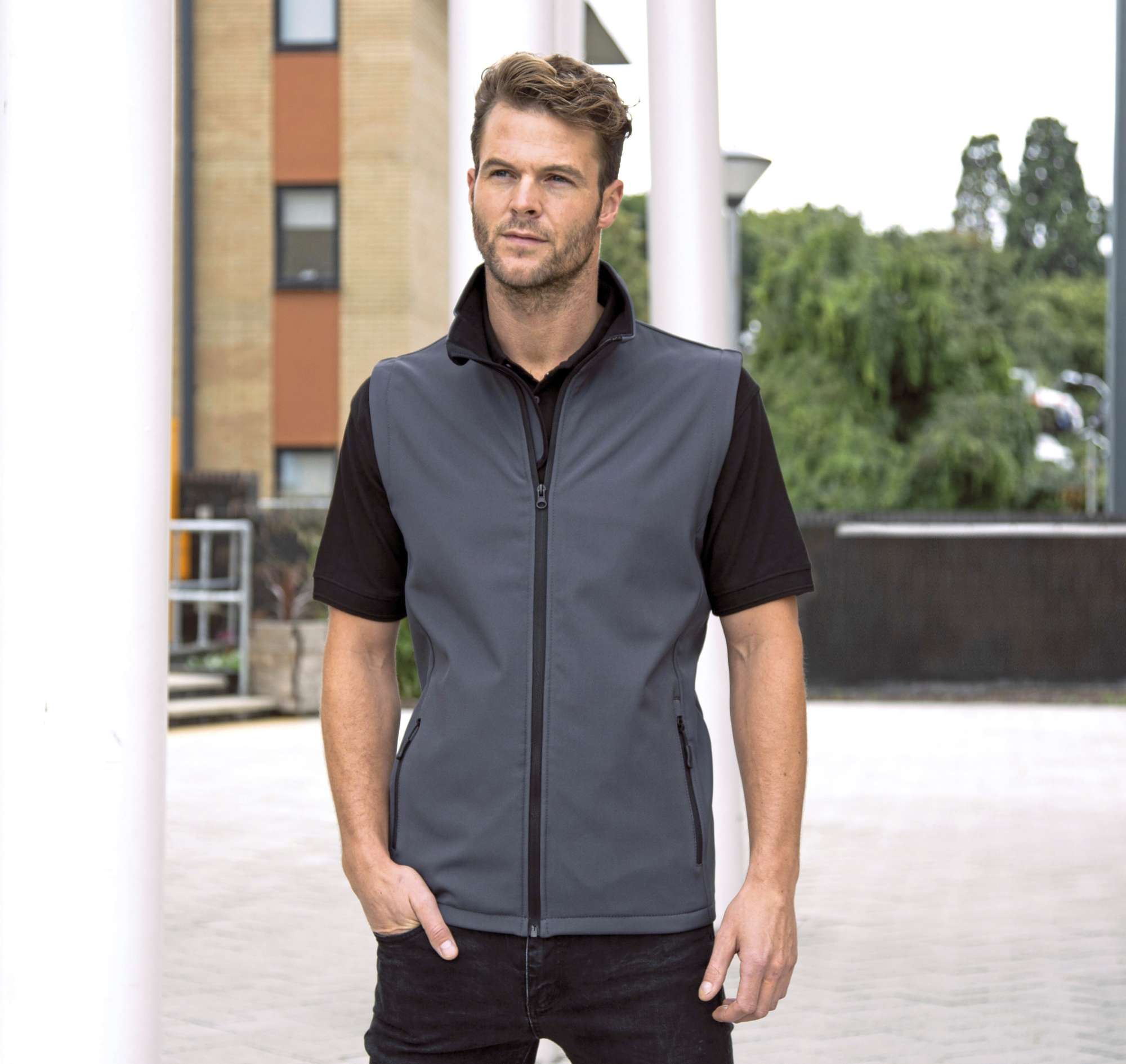 Bedruckbarer Softshell-Bodywarmer mit Fleece