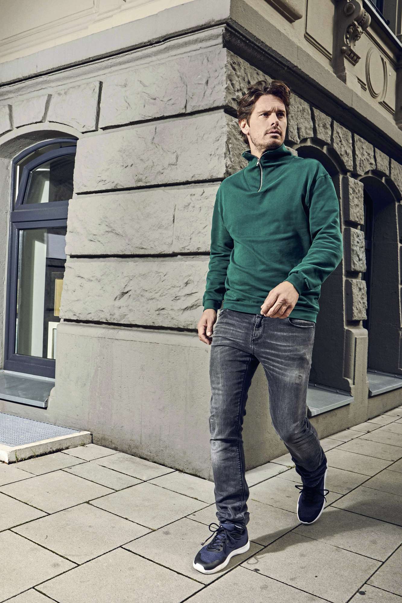 Troyer Sweater mit Reißverschluss, Regular-Schnitt