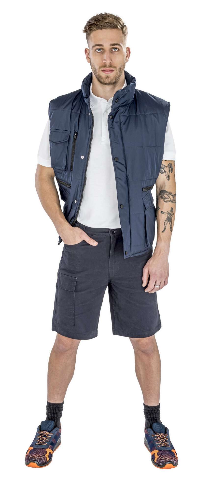 Result Work-Guard Super Stretch Slim Chino Shorts, Navy XL, RT471