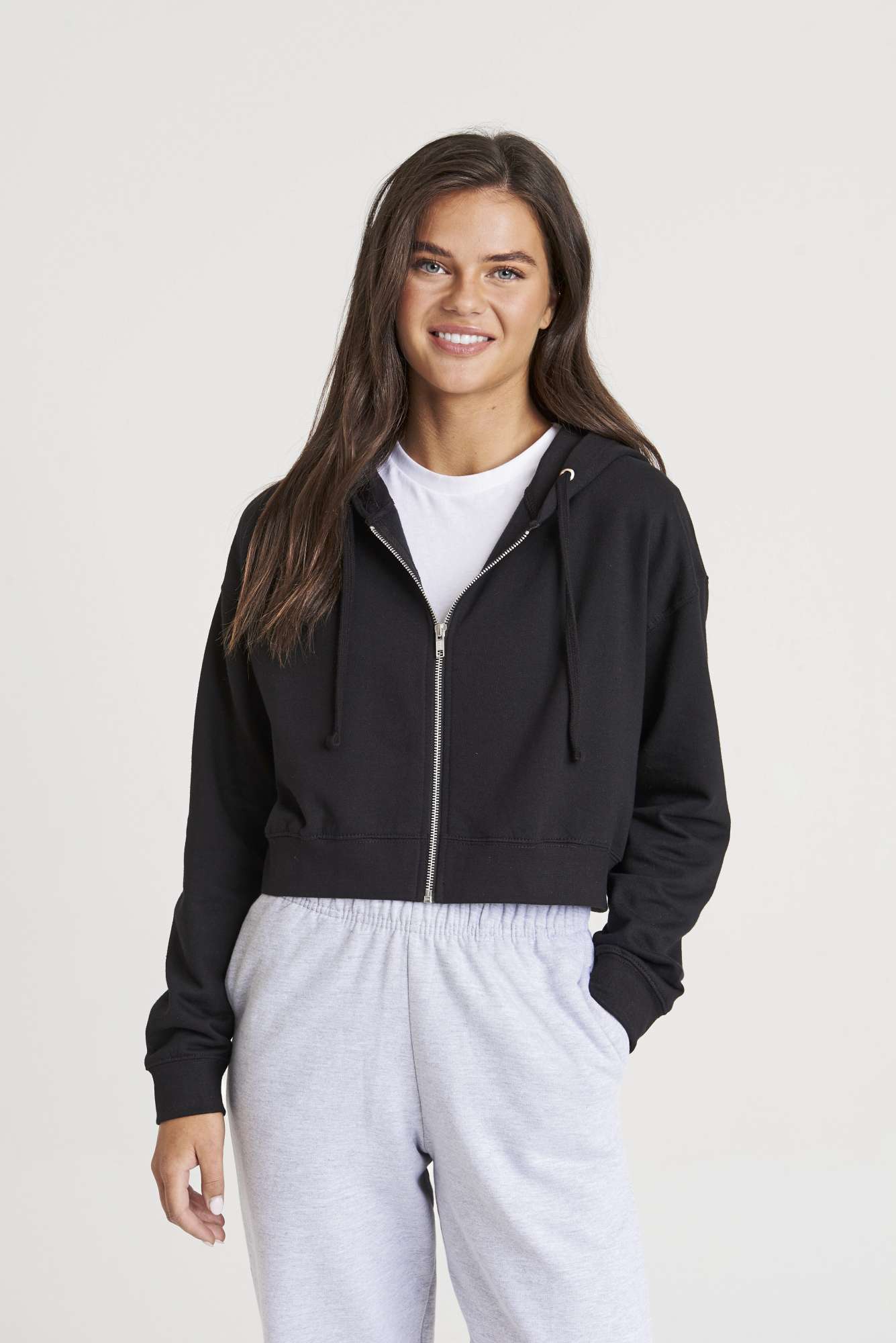 Cropped Zoodie mit Reißverschluss für Damen