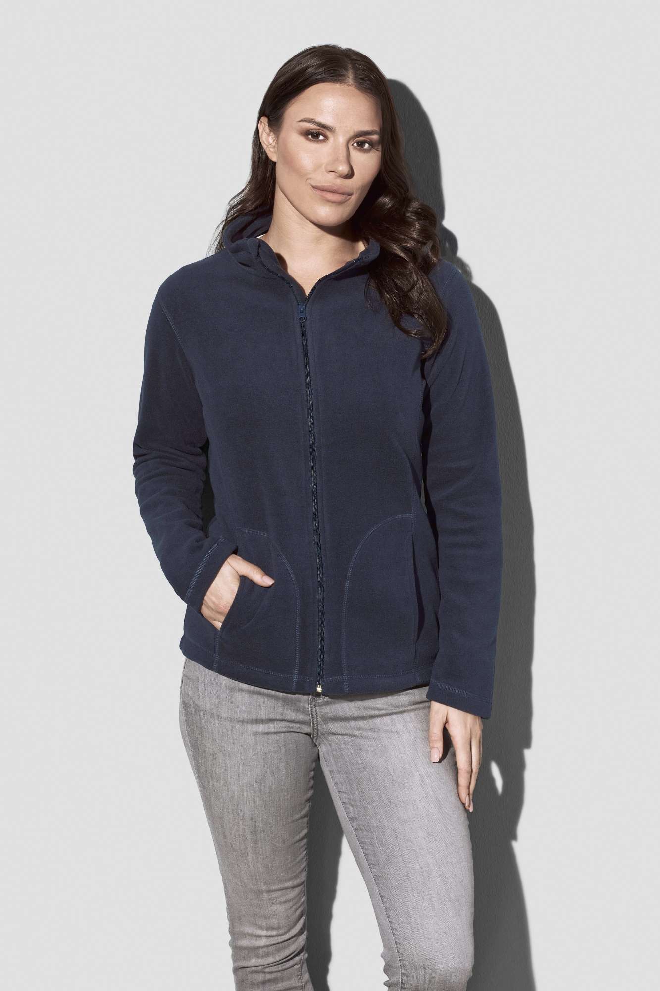 Fleece-Jacke mit Stehkragen für Damen