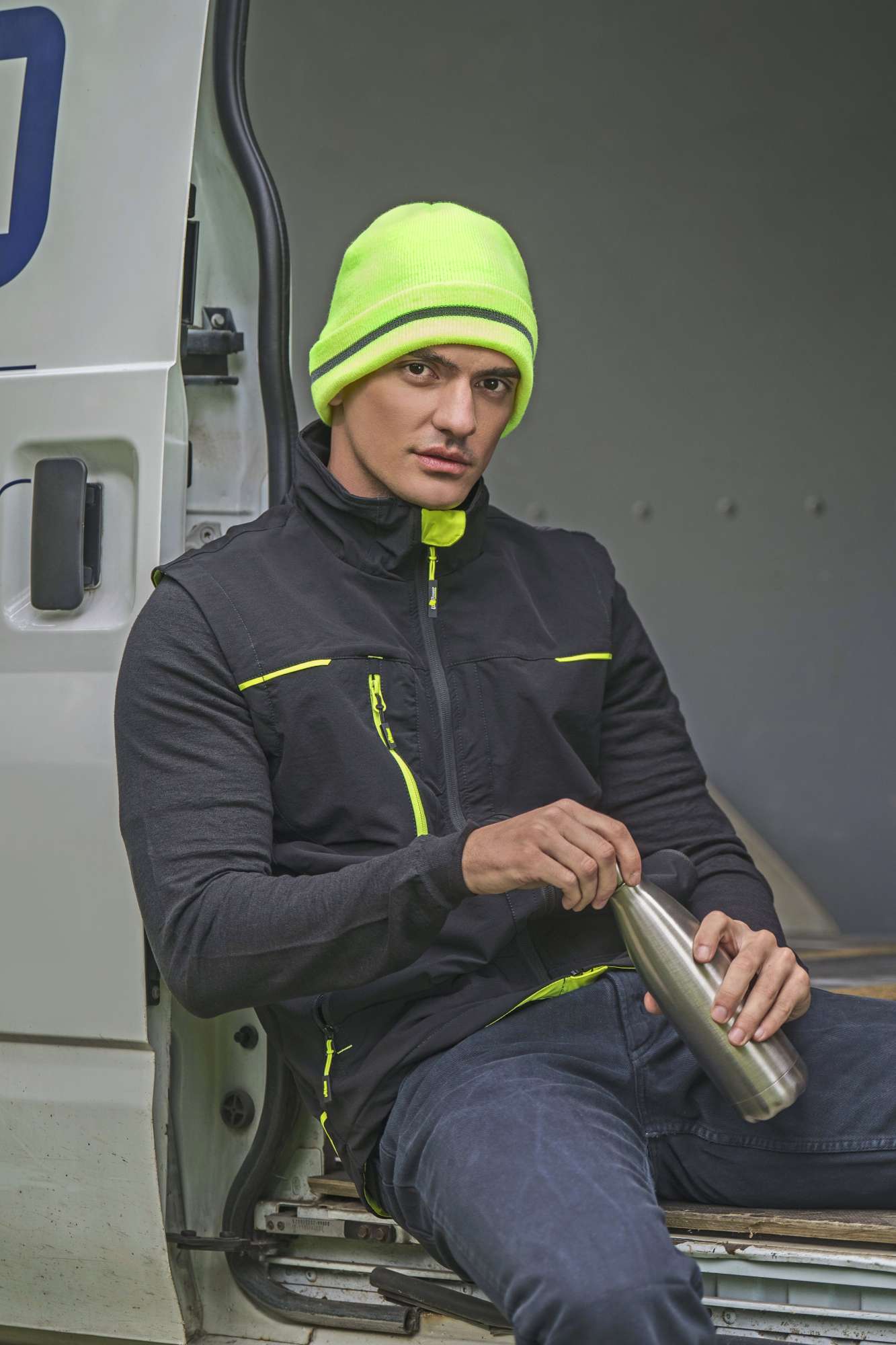 Workout Beanie Recycled mit Reflektoren
