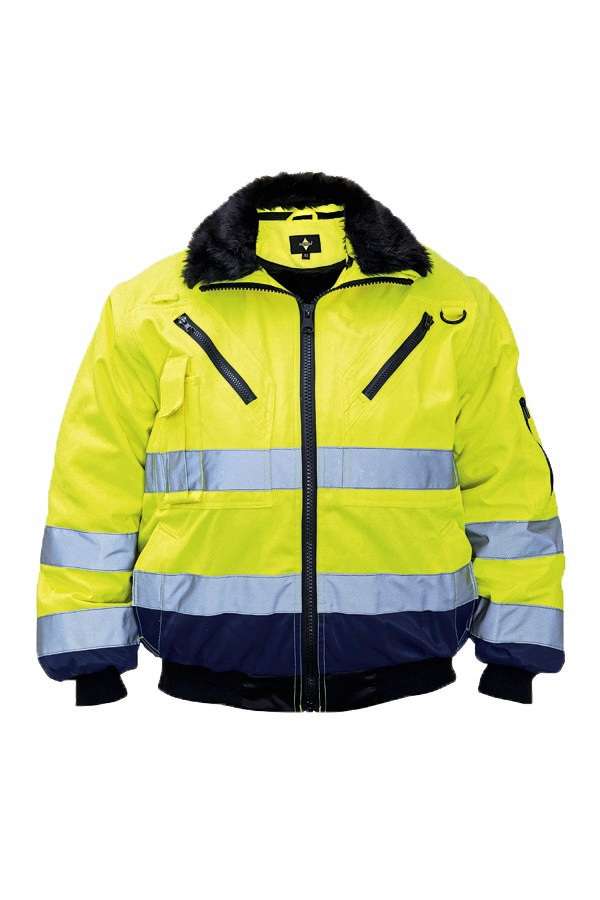 Korntex Hi-Vis 4-in-1 Pilotenjacke Oslo, Signal Yellow/Navy XL, KX809S