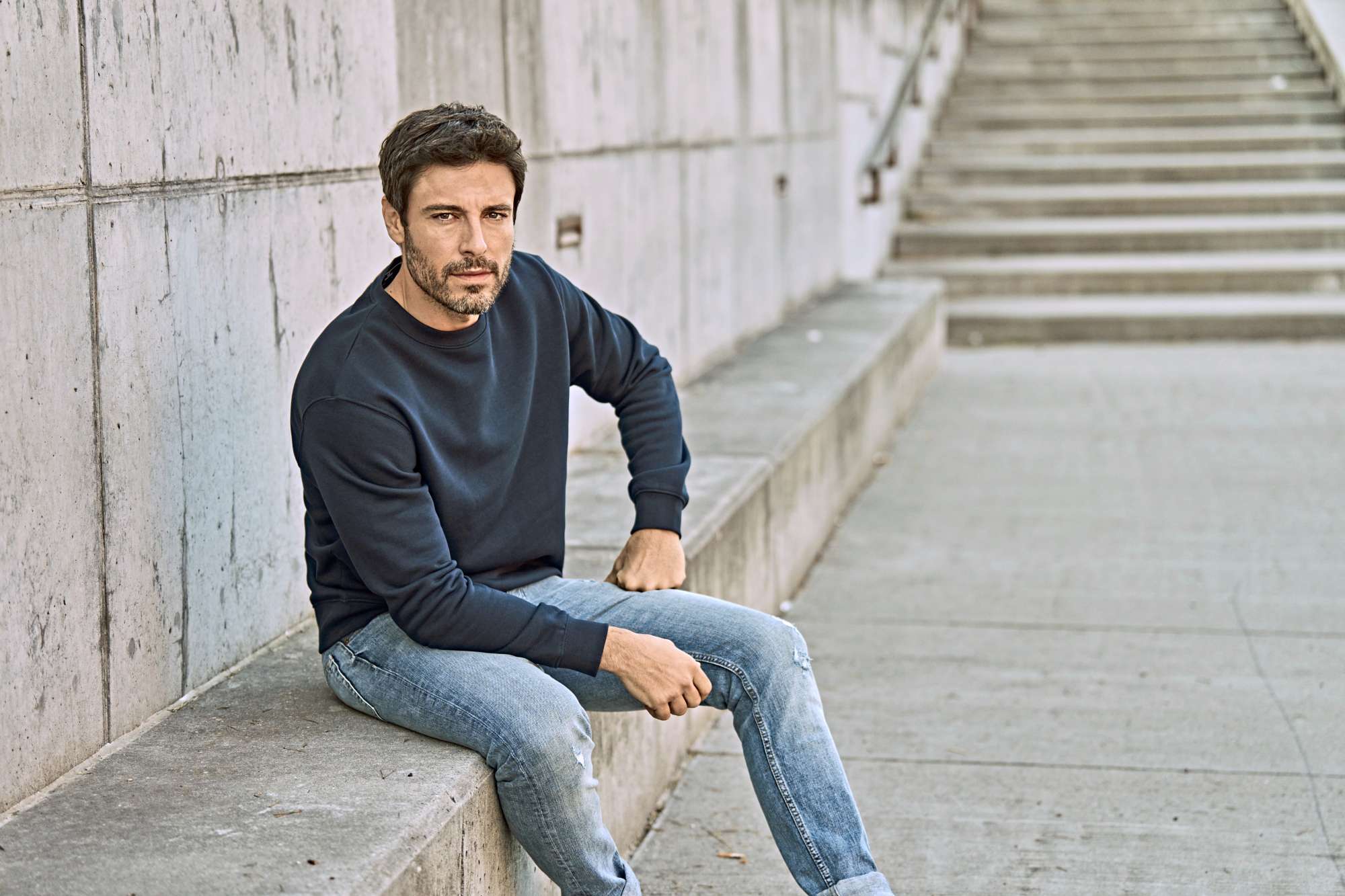 Langarm-Sweatshirt aus Baumwolle, Regular Fit
