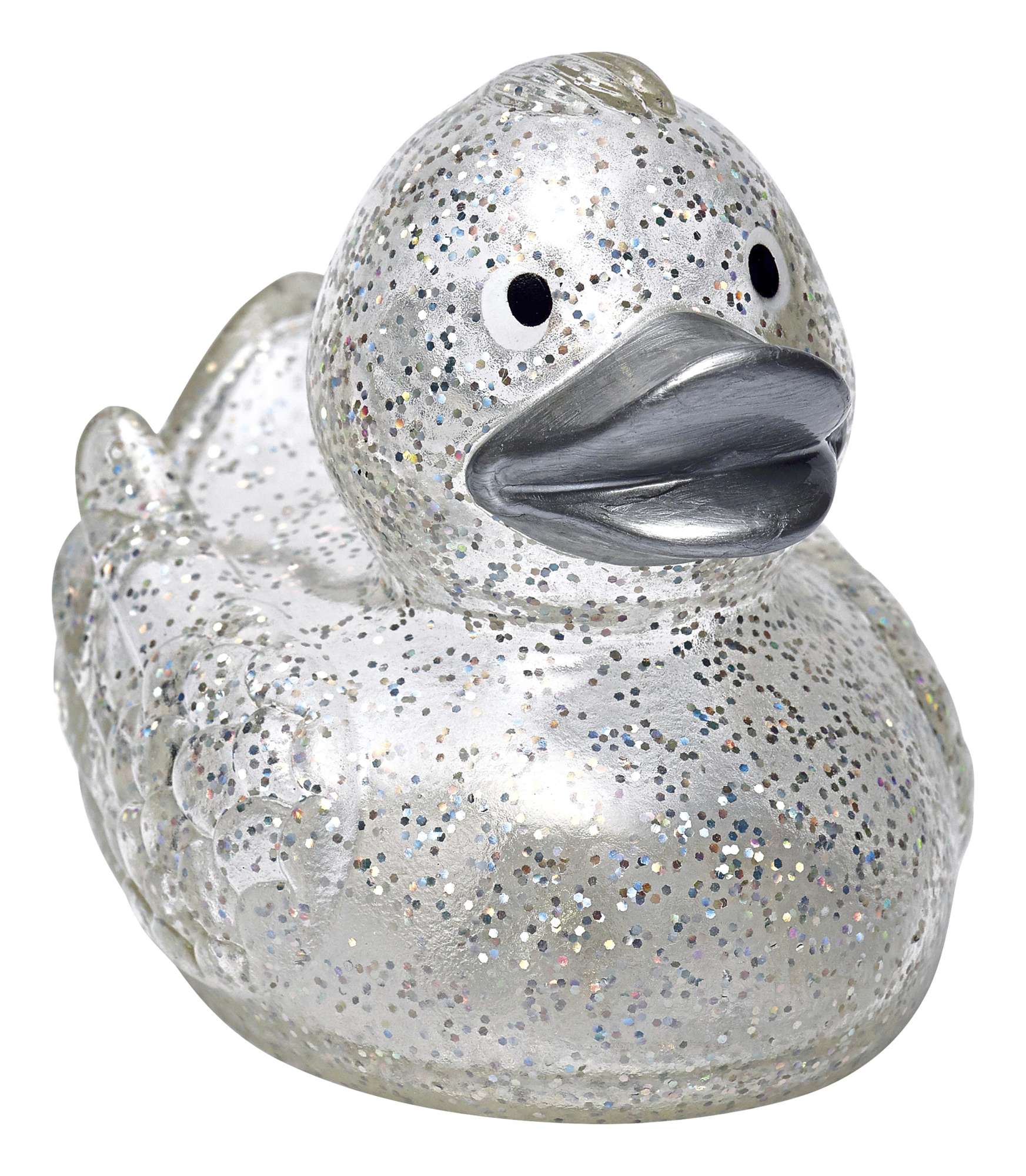 Mbw Glitzernde Schnabels® Quietsche-Ente transparent, Transparent/Gold 80 mm, MBW31270